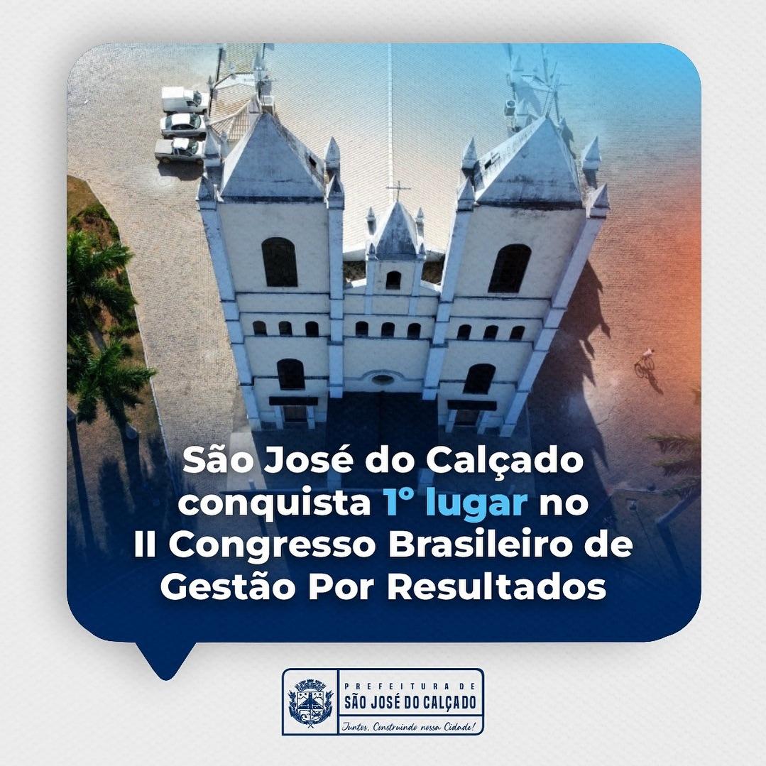 São José do Calçado conquista 1º lugar no II Congresso Brasileiro De Gestão Por Resultados  