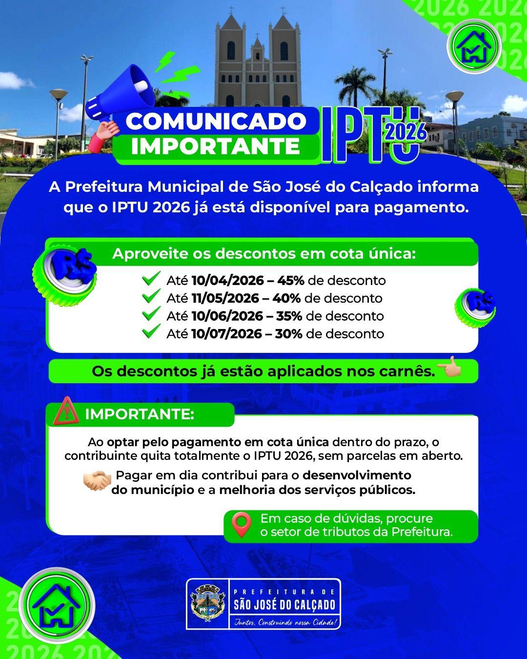 O IPTU 2026 já está disponível.