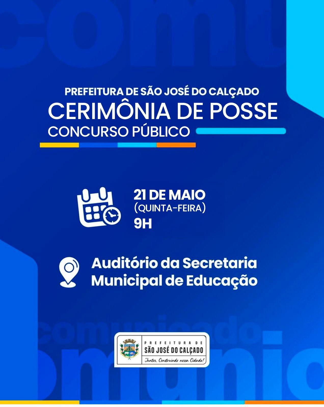 Cerimônia de Posse do Concurso Público de São José do Calçado